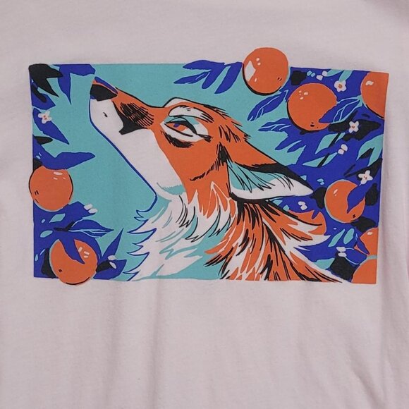Tops - Pink Fox Graphic Tee Sz S– Lightweight Cotton Blend